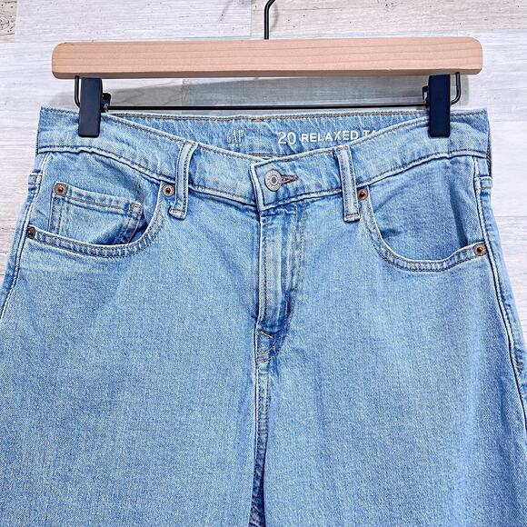 GAP Teen Relaxed Taper Jeans Blue Light Wash Stretch Denim Casual Boys 20 28x28 - Picture 2 of 9